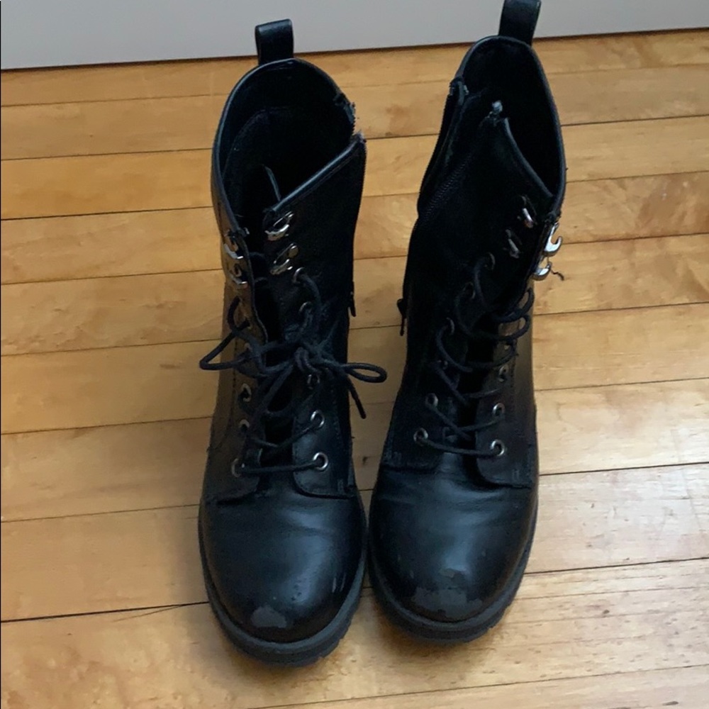 Heeled combat boots
